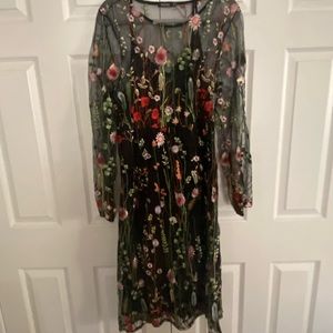 Embroidered Cocktail Dress with slip from boohoo plus